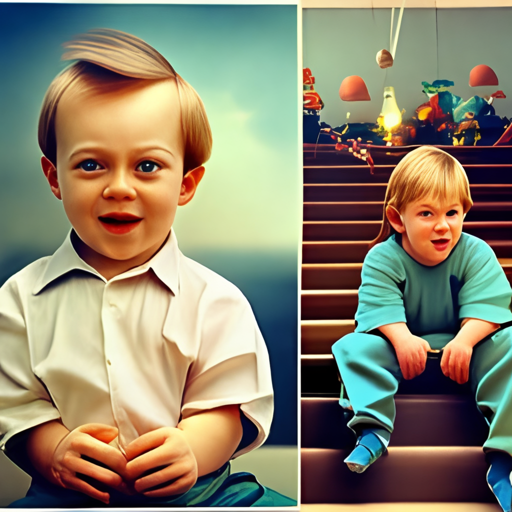 A baby growing up into a five years old kid
