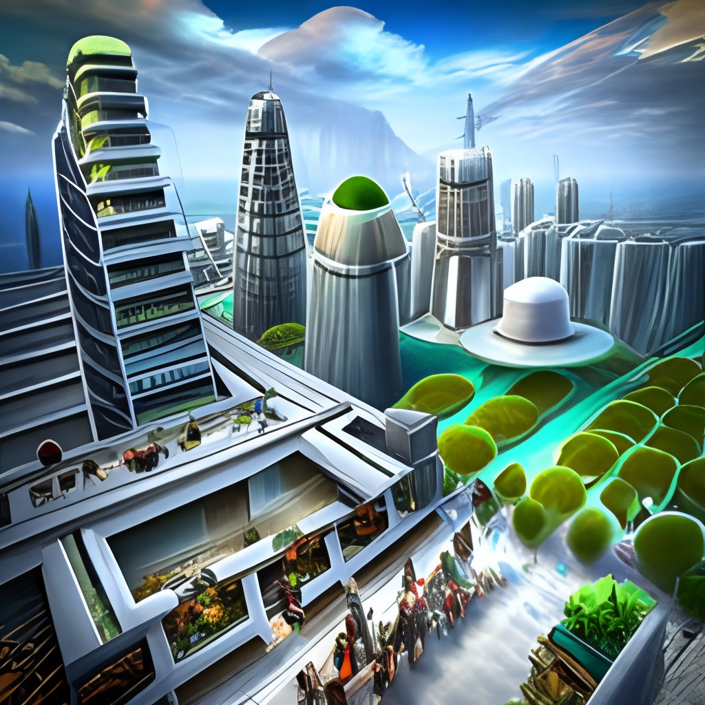 Futuristic city bioarchitecture style