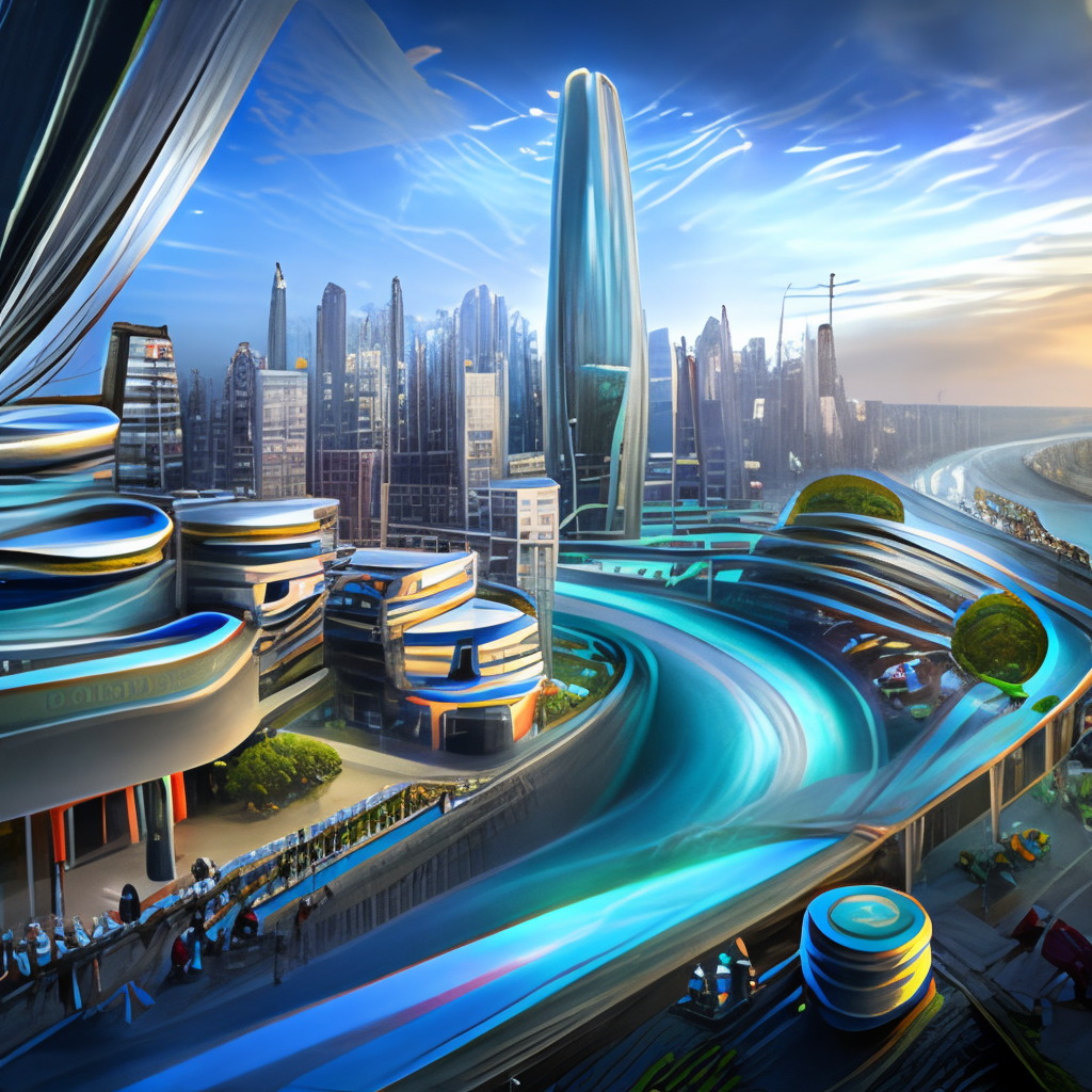 Futuristic city bioarchitecture style