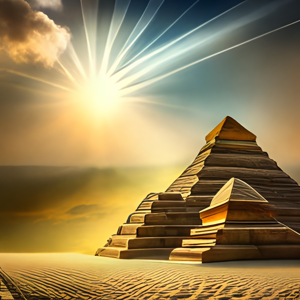 Pyramids of egypt with sunlight