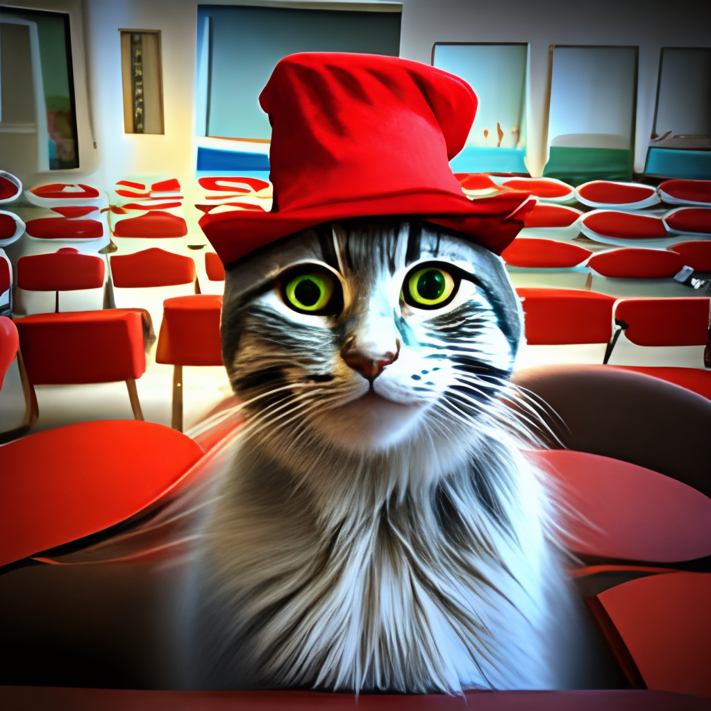 the cute cat  in hat