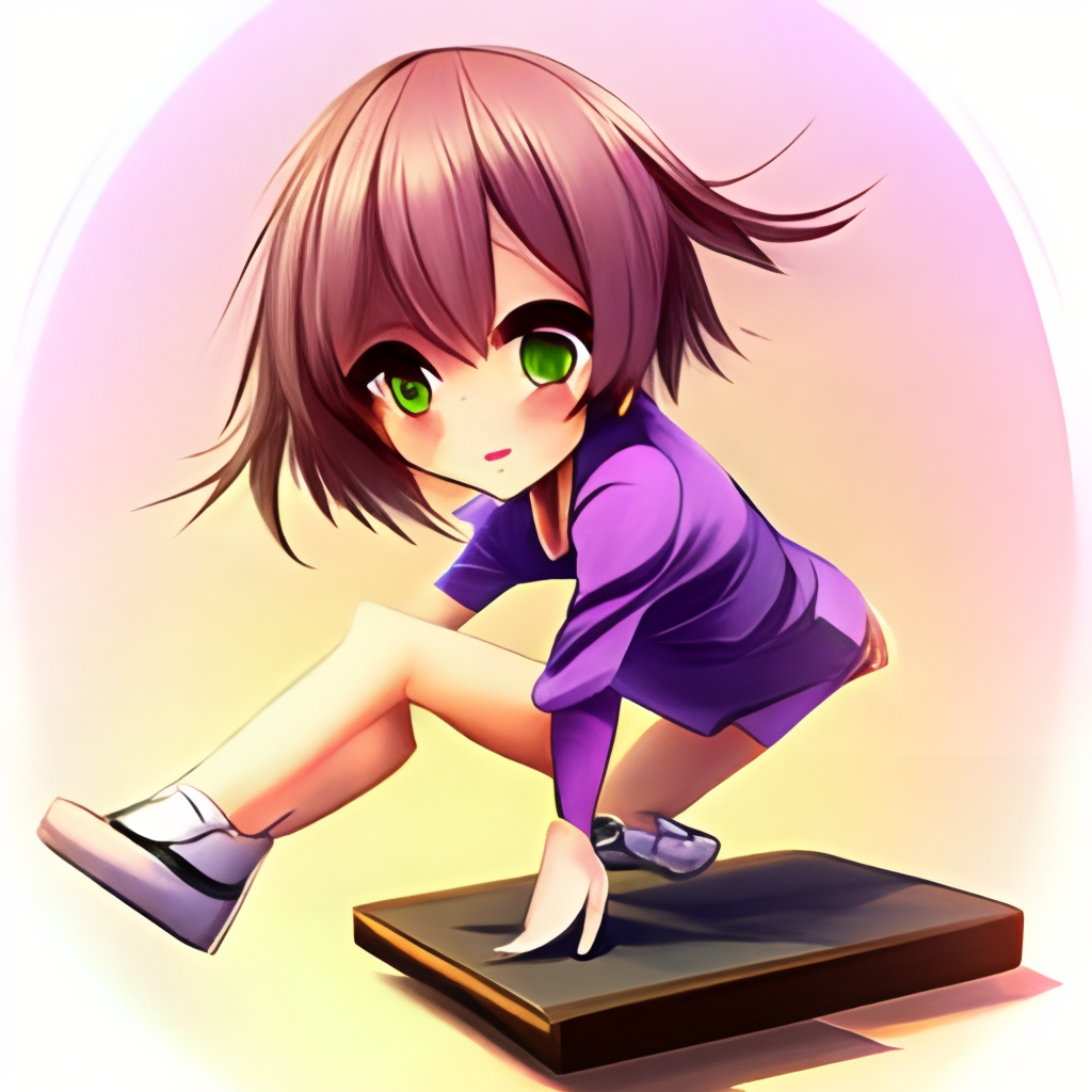 Create rock girl  anime so cute and beautiful body in a skate doing tricks and smiling 