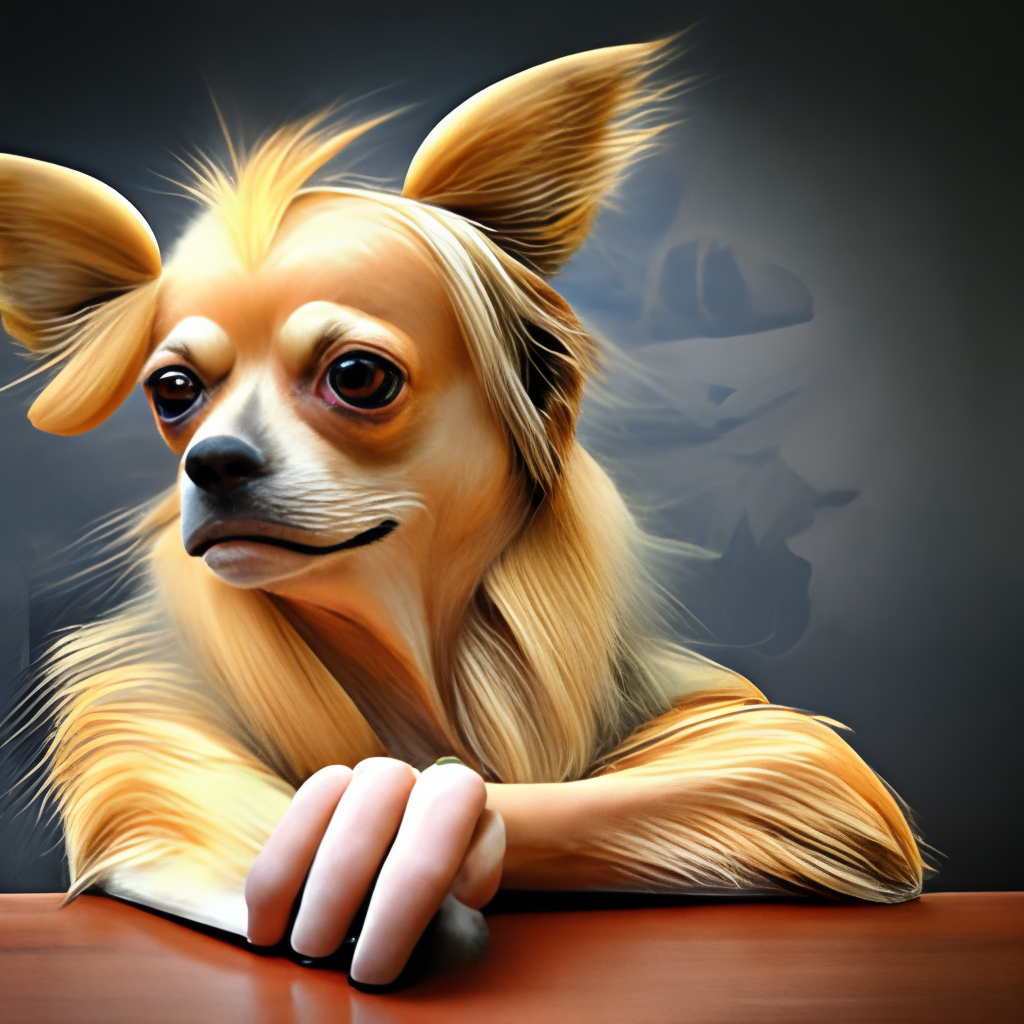 Chihuahua with Donald Trump hair