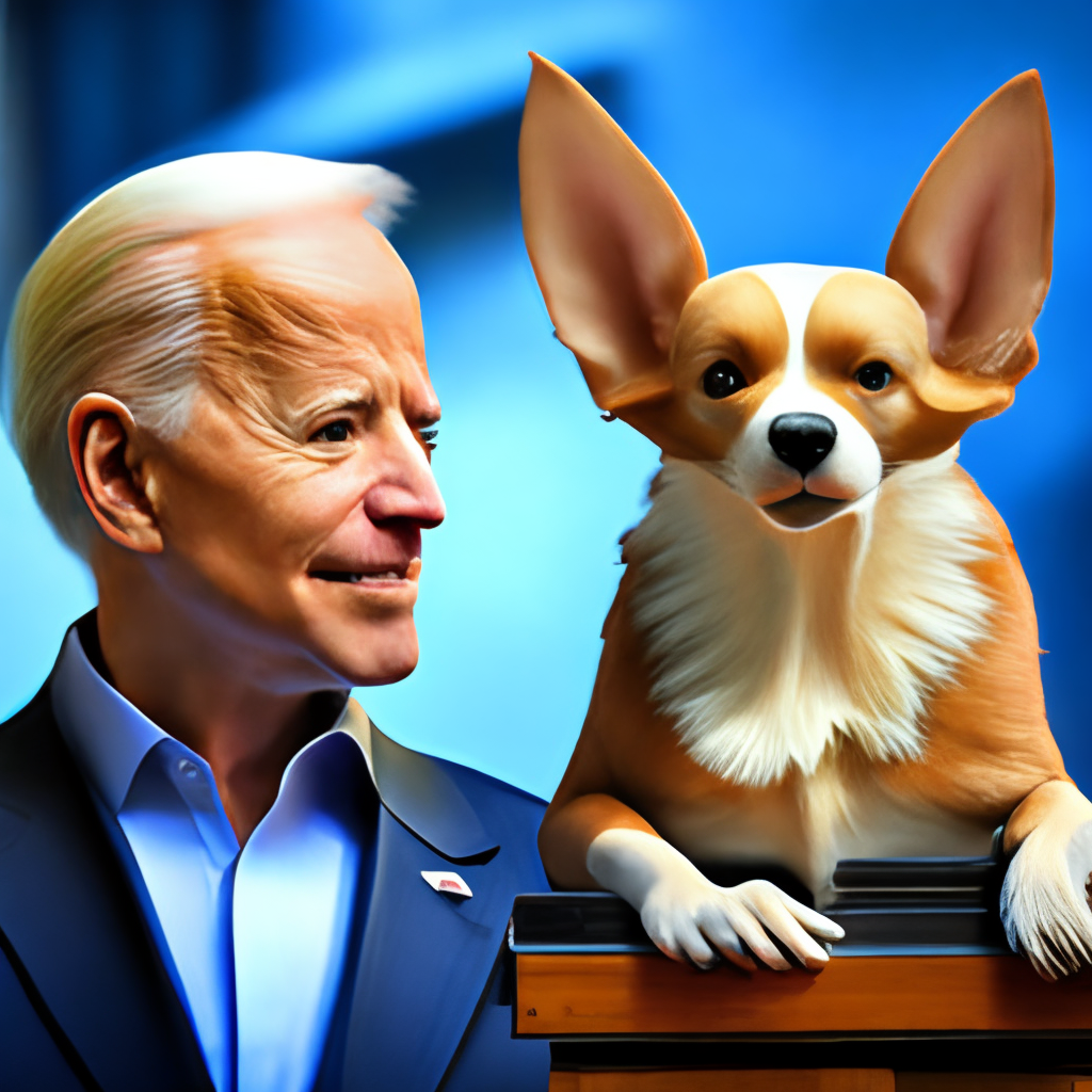 Joe Biden with Chihuahua ears and nose