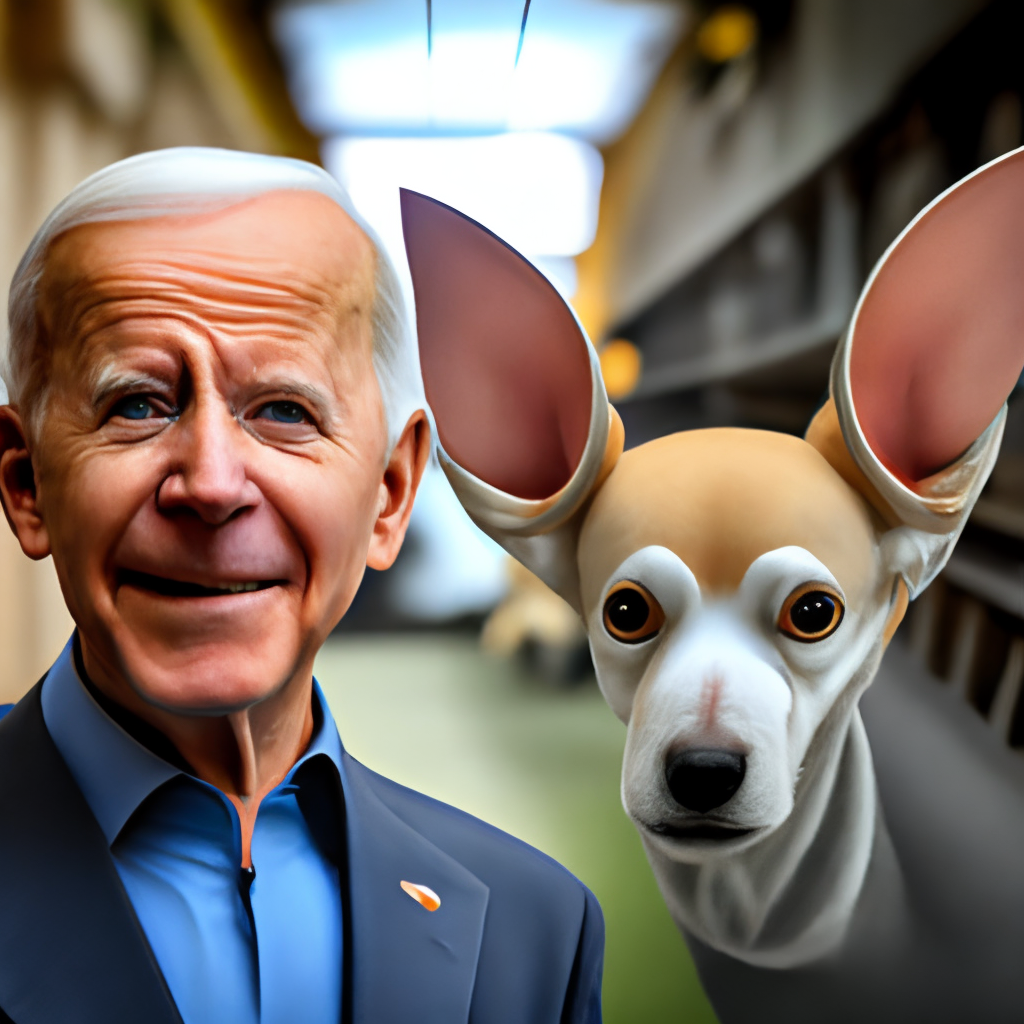 Joe Biden with Chihuahua ears and nose