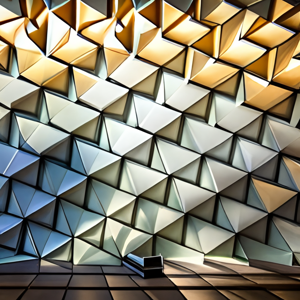 Origami tessellation in architecture building 