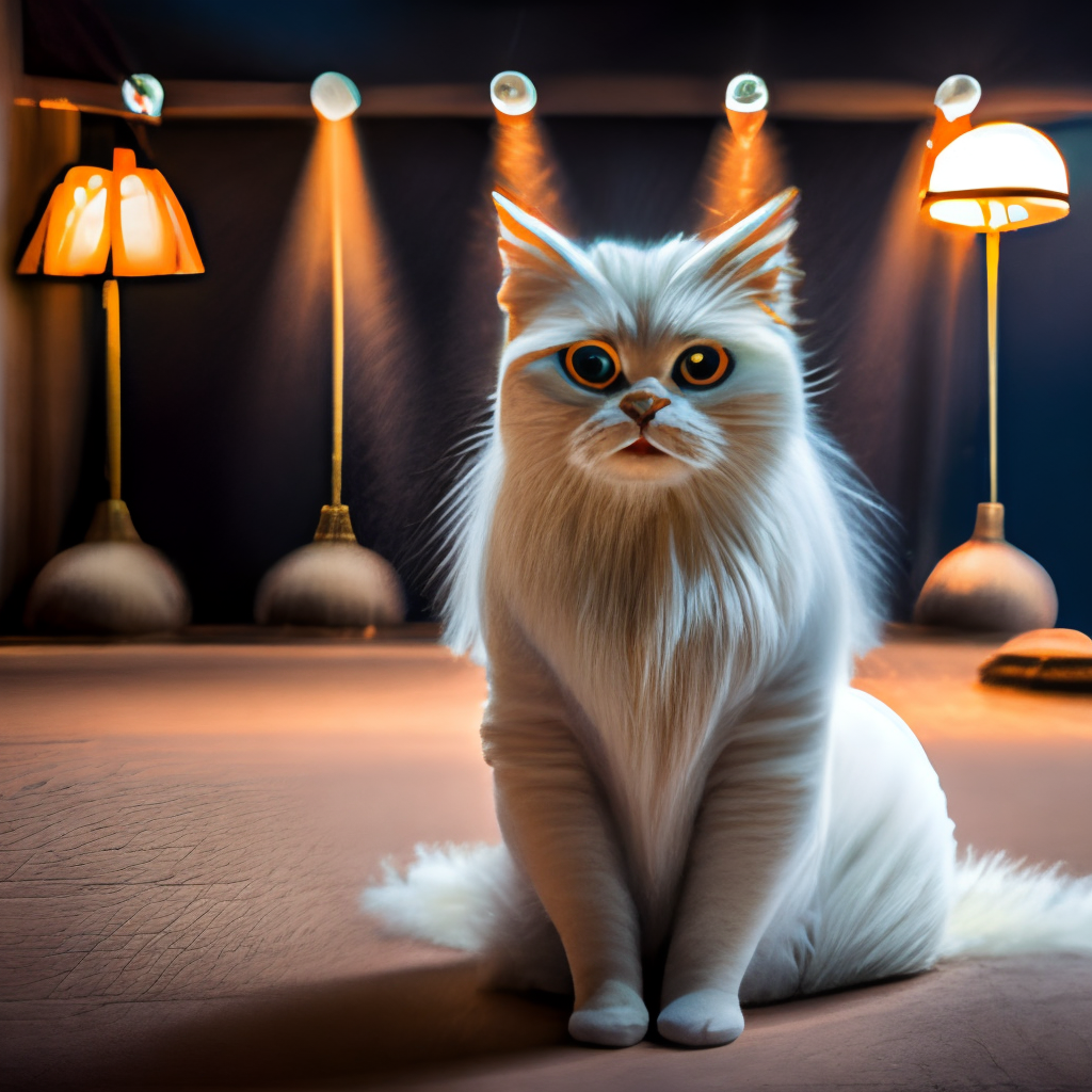 White Funny Persian cat