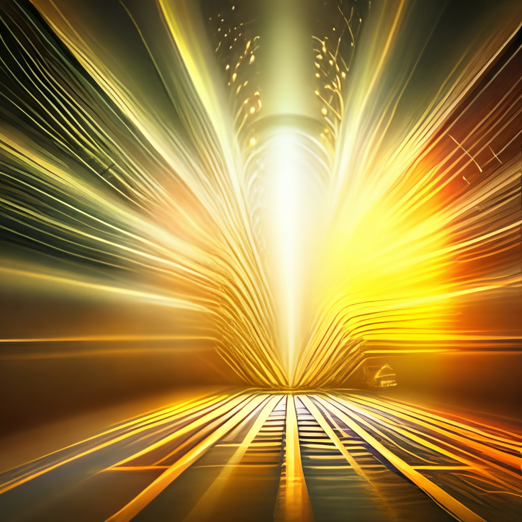 Money irradiating golden light