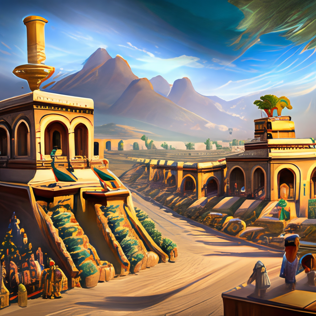 An ancient but glorious persian city in 500bc with achaemenians theme