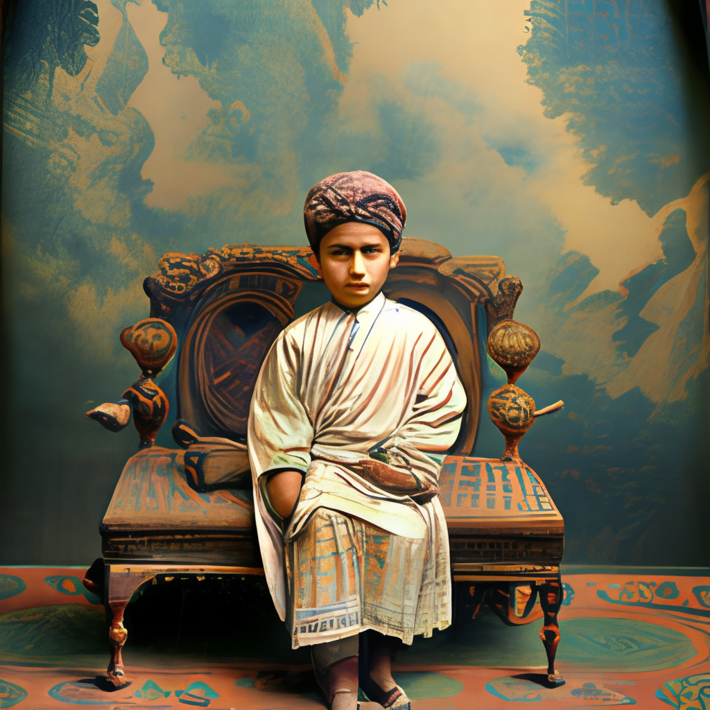 A young boy in the zarathustra era in iran from noble family