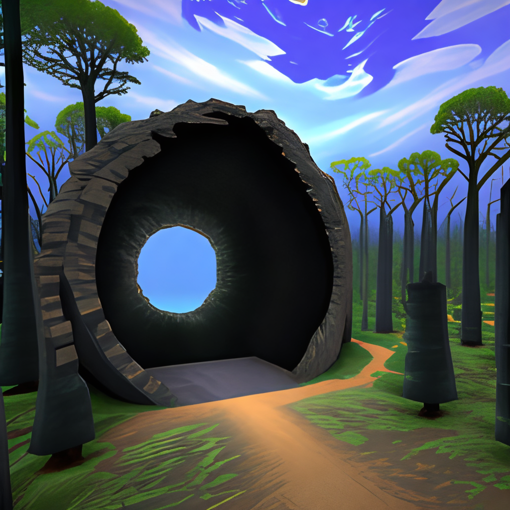 obsidian nether portal,  birch forest, birch trees