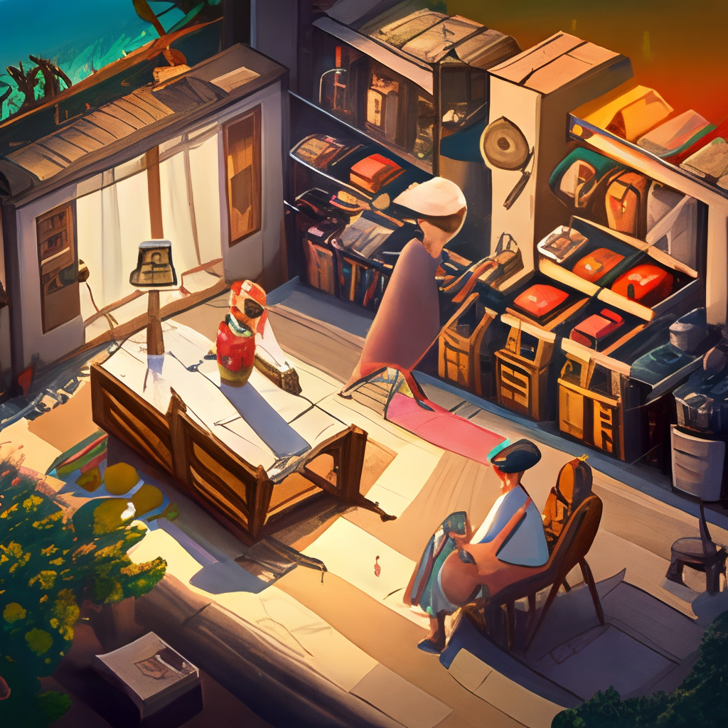 A detailed illustration of an old rusty radio Studio Ghibli style, soft tetrad color, vector art, fantasy art, watercolor effect, Alphonse Mucha, Adobe Illustrator, hand-painted, digital painting, low polygon, soft lighting, aerial view, isometric style, retro aesthetics, focusing on people, 8K resolution, using Cinema 4D