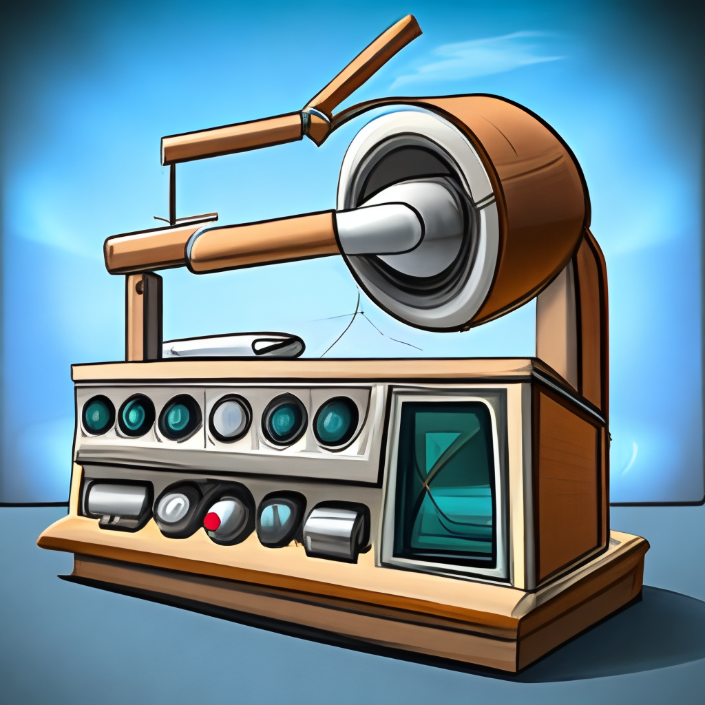 A cartoon of an old classic  radio 