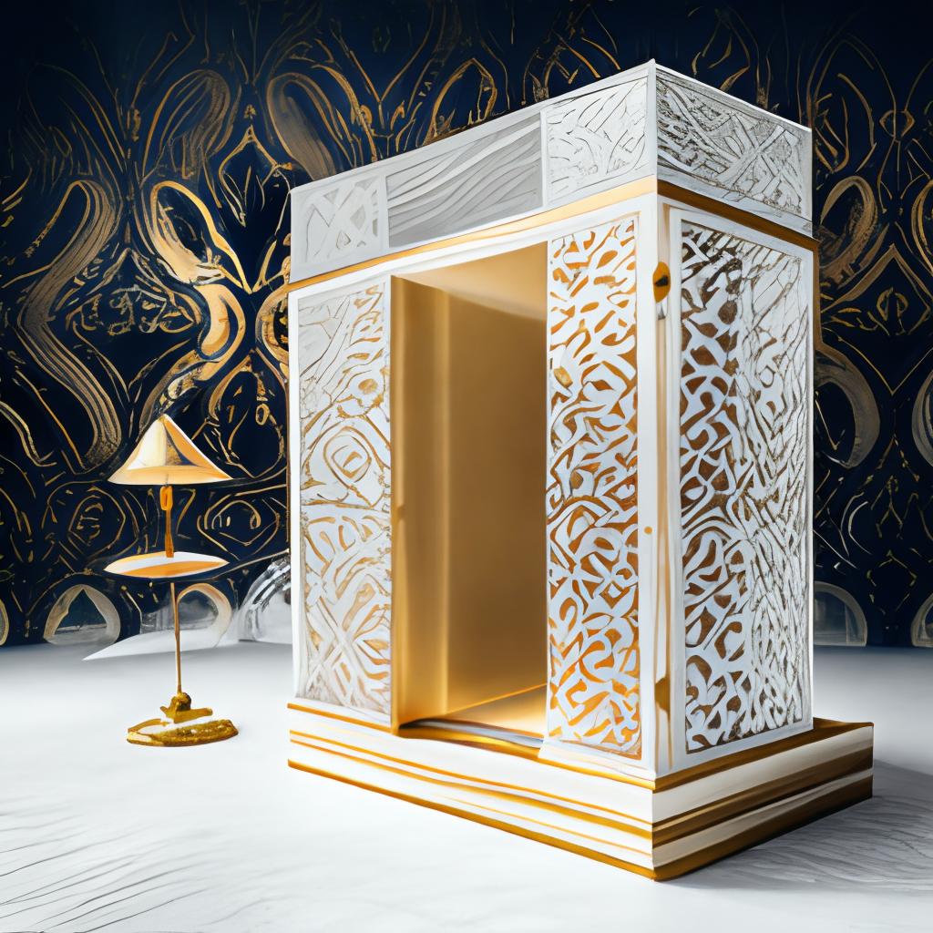 Nether portal, gold filigree, white marble, friendship 