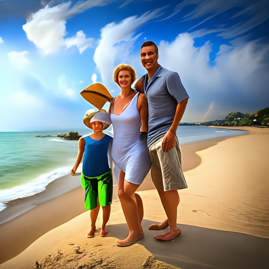 Family on the beach