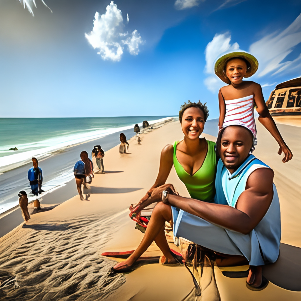 Family on the beach