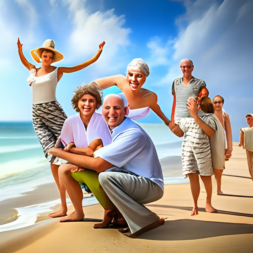 Family on the beach
