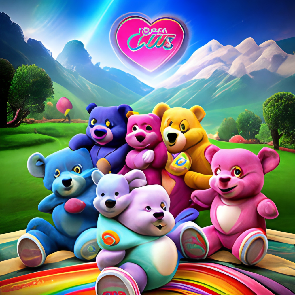 The Care Bears, the animated series featuring a group of bears who spread love and cheer, would be perfect for a cute cartoon background with a positivity or friendship theme.