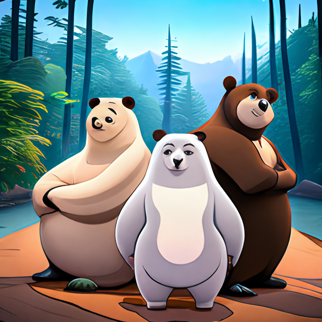 The animated series "We Bare Bears" featuring the lovable bear trio Grizz, Panda, and Ice Bear would be perfect for a cartoon background with a nature or outdoor theme.