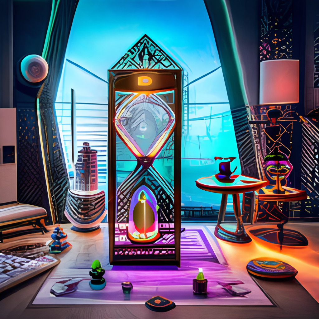 Nether portal made of clear glass, magic alter, runes, cactor, weed, tickles, dessert glass, shandy, sunny.  robotic cyberpunk cyber-wave vapor-wave style