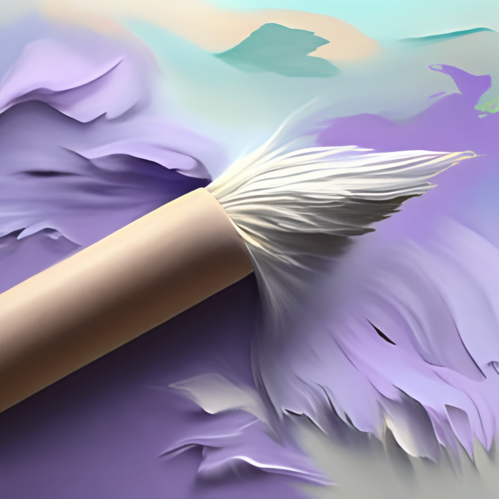 brushstroke with a wide and stiff brush on the canvas. lilac paint Uneven relief