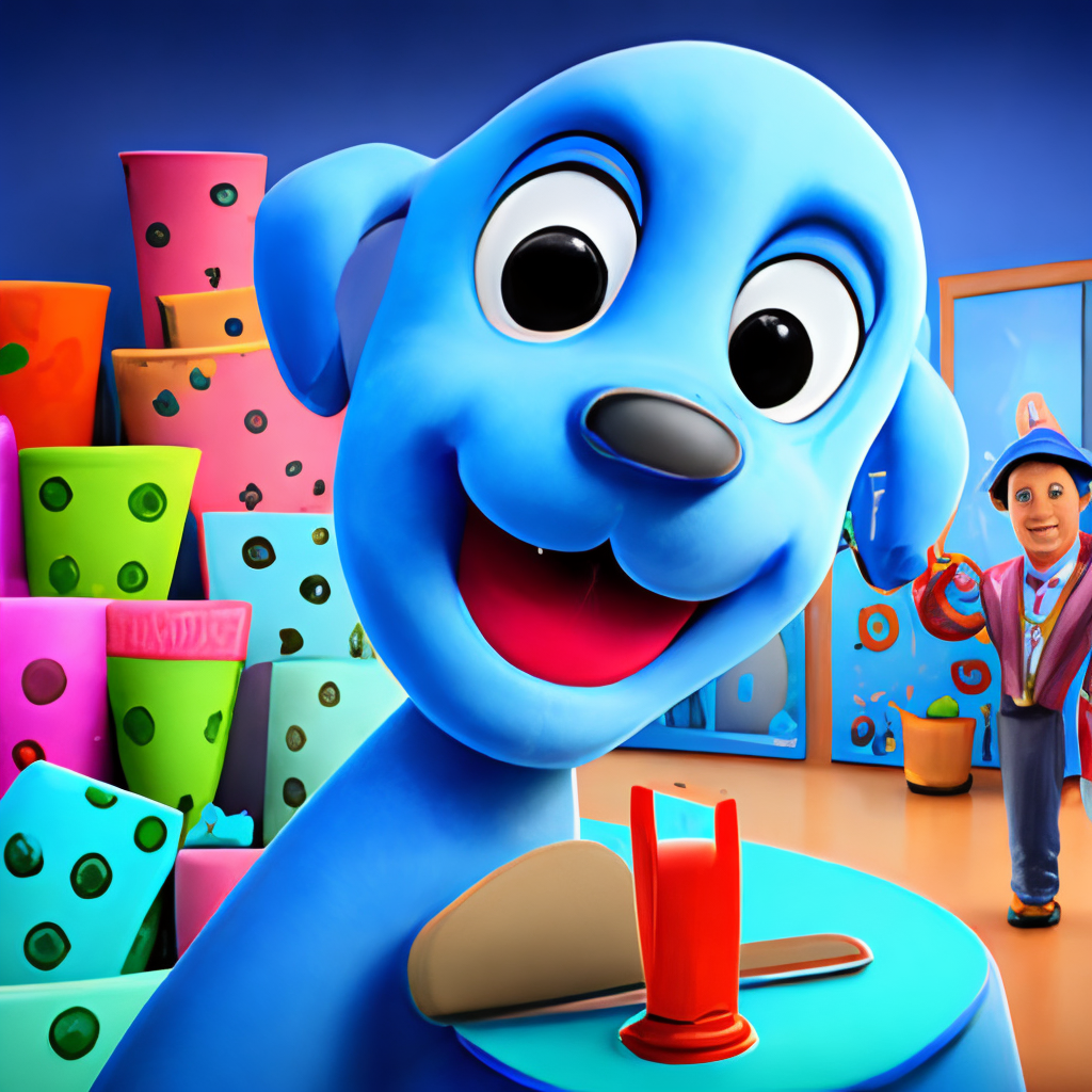 "Blue's Clues & You," a newer animated series on Nickelodeon, features cute and interactive characters that would be perfect for a cartoon background with an educational or game show theme