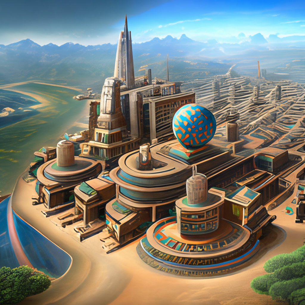 show me the orbital city which will have been designed and constructed by Persian Achaemenid old mythology theme but also got the advantages of so developed Artificial intelligence