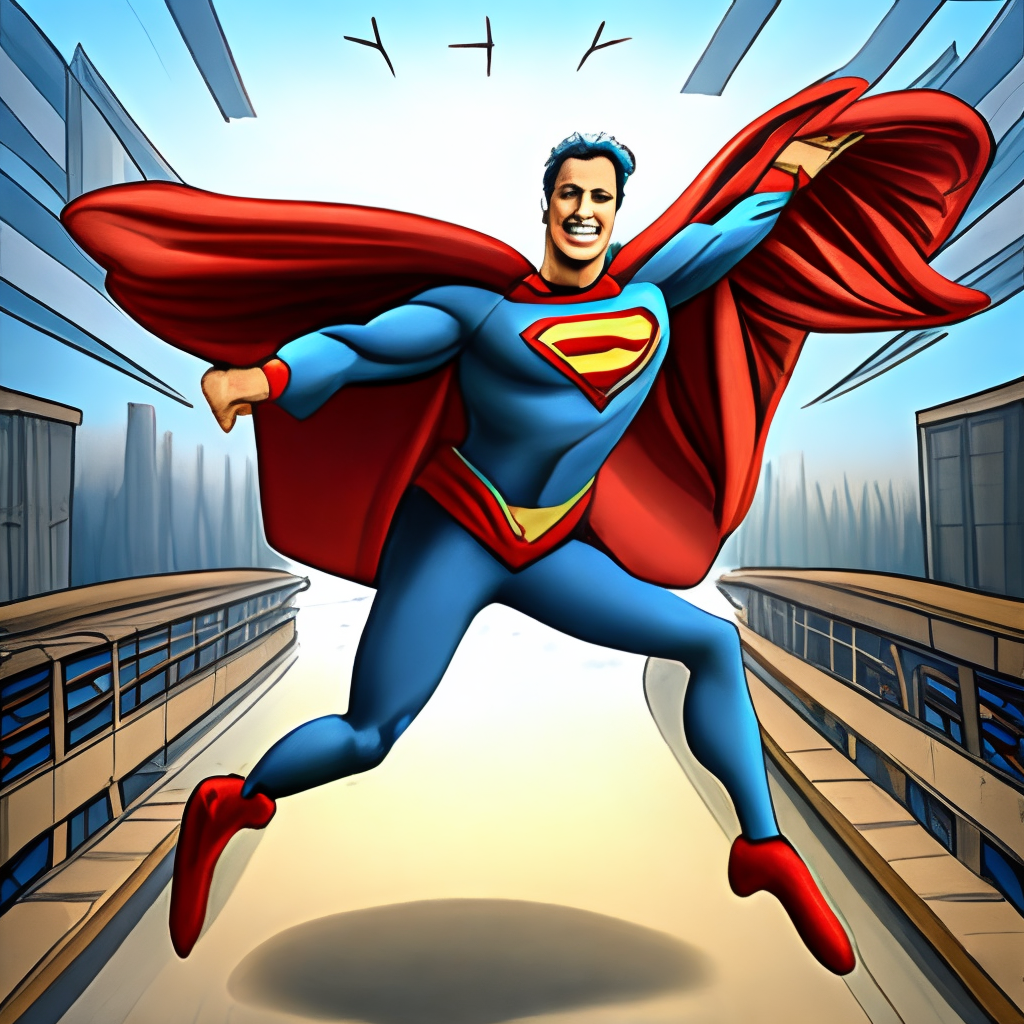 A dancing superman