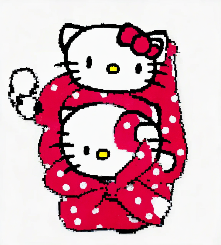 a hello kitty bow added to the top of the image