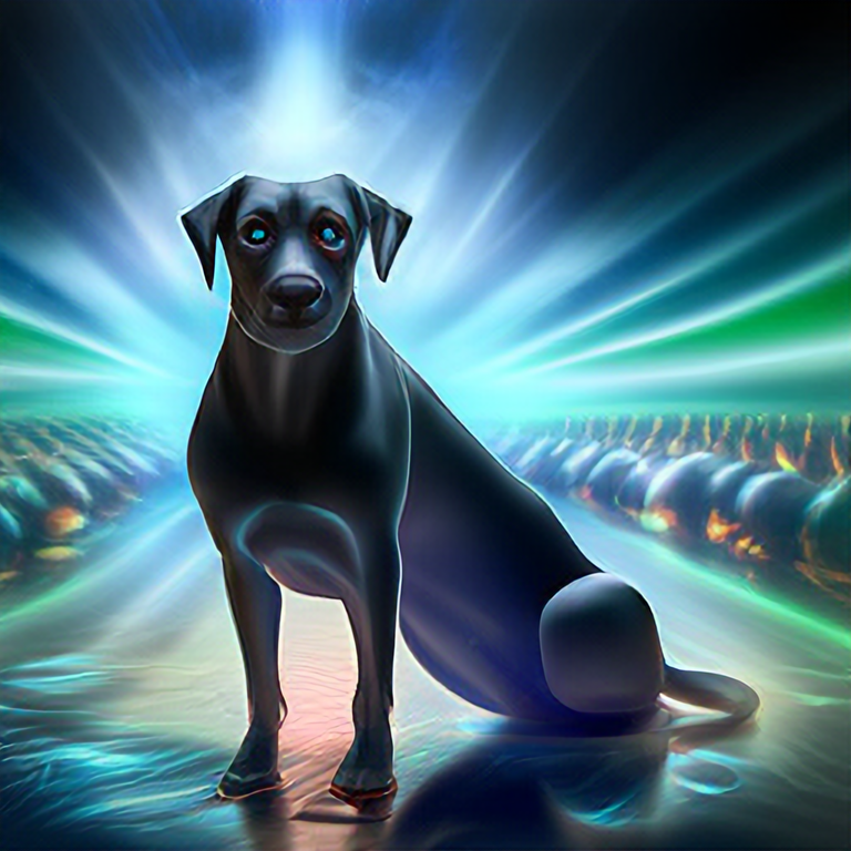 liquid otherworldly cool dreamy dog, cuddly, arrogant, powerful, high fantasy, epic, cinematic, internal glow