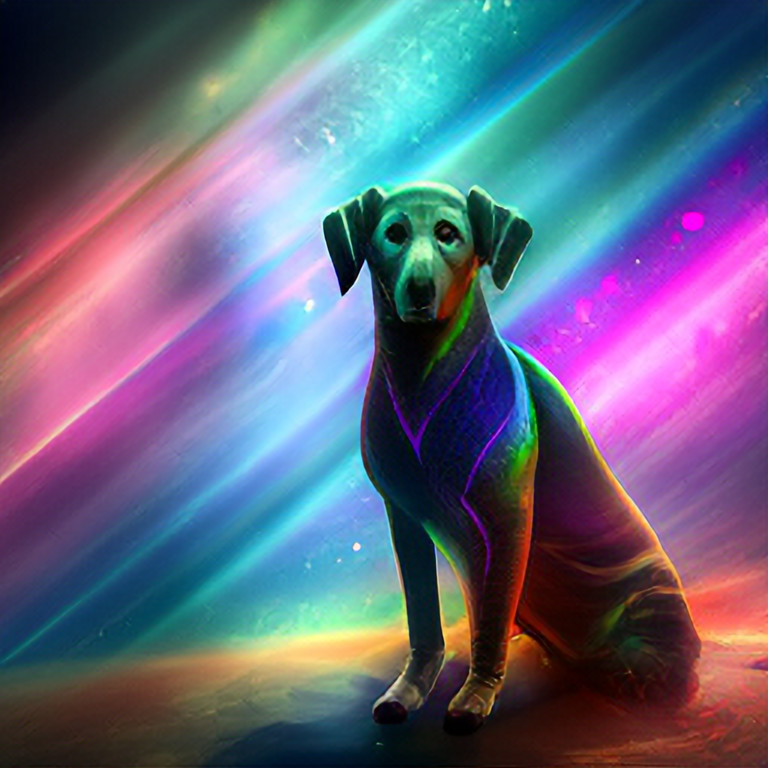 liquid otherworldly cool dreamy dog, cuddly, arrogant, powerful, high fantasy, epic, cinematic, internal glow