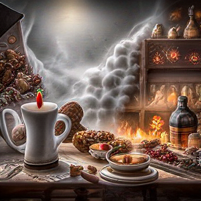Hot steamy mug of cocoa with wipped cream on top, with cherry and cinnamon for decoration, chocolate flakes, surrounded by alcohol bottles, studio lighting, 35mm lens, fireplace in the background, warm indoor lighting, cinematic lighting, ultra detailed, insane details, cold wintery background, hot, steaming, no ice, chestnuts and peanuts around the glass, 35mm lens, , photorealistic, 3 realistic, 3 blacklight, 1. 5 DSLR, 4 dof