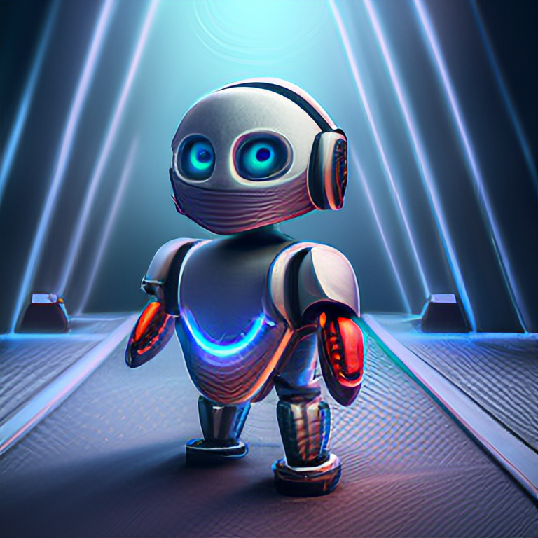 small robot, cute, pixar, unreal engine, tron, hyper detailed, volumetric lighting