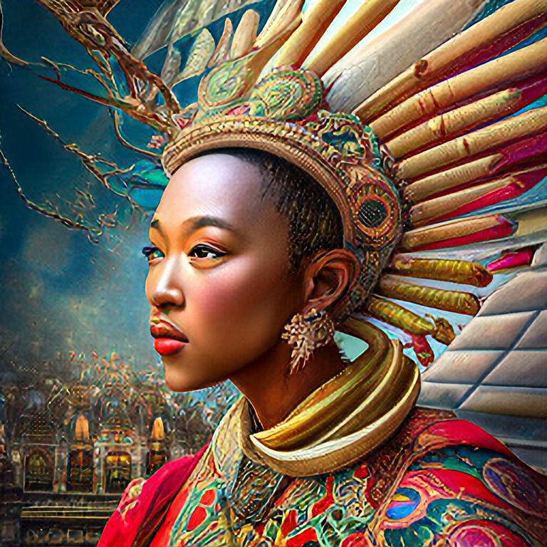 sango fantasy, fantasy magic, , intricate, sharp focus, illustration, highly detailed, digital painting, concept art, matte, Artgerm and Paul lewin and kehinde wiley, masterpiece