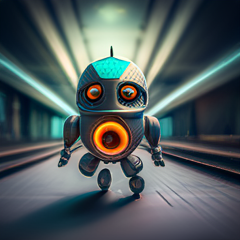 small robot, cute, pixar, unreal engine, tron, hyper detailed, volumetric lighting