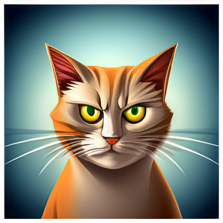 vector illustration, cute cat, angry, watching at camera, cartoon