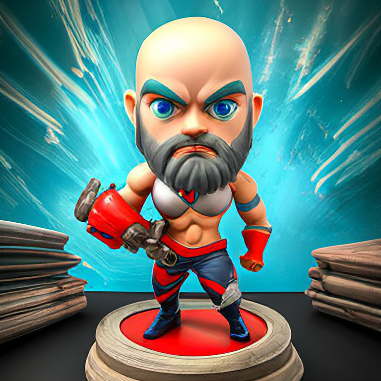 Chibi Kratos figurine, modern Disney, concept art
