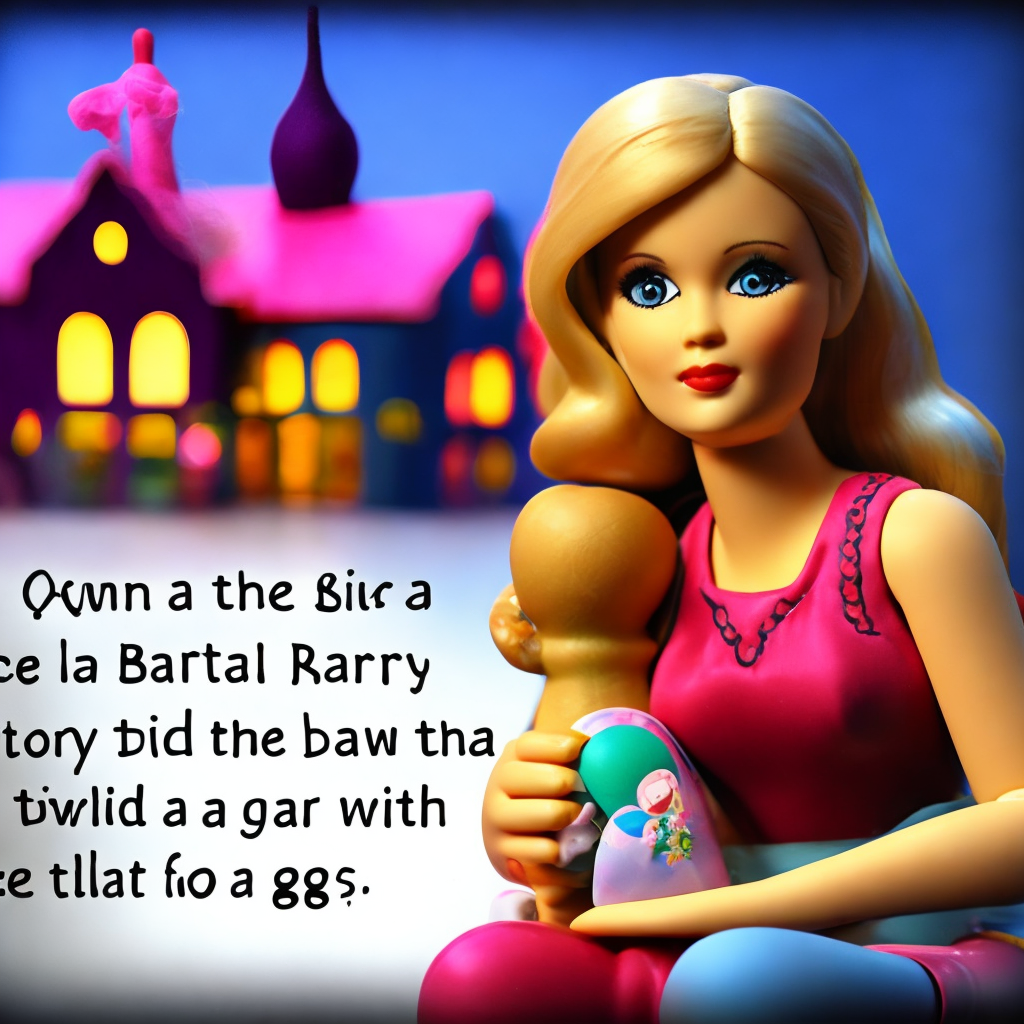 Once upon a time, there was a Barbie doll named Bella. She lived in a toy store and dreamed of having her own little girl to play with.