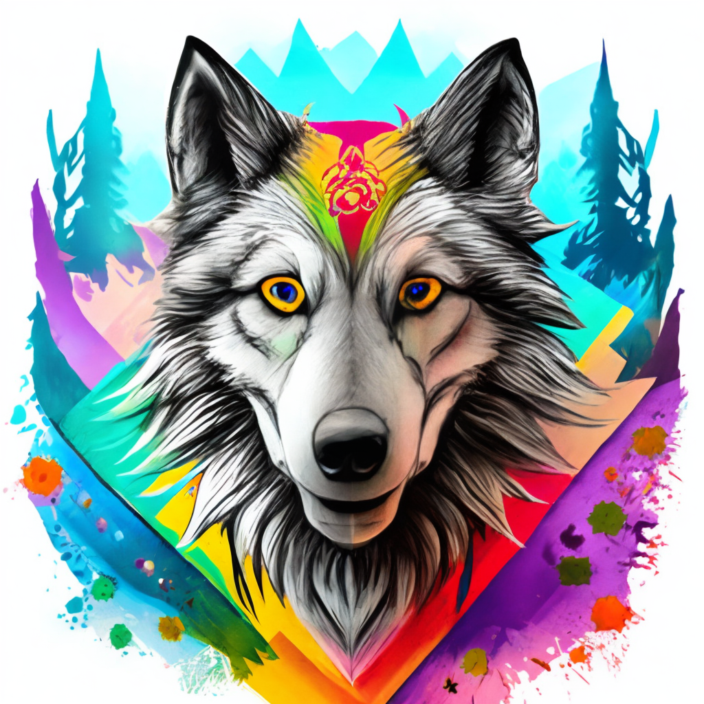 Wolf colorful 