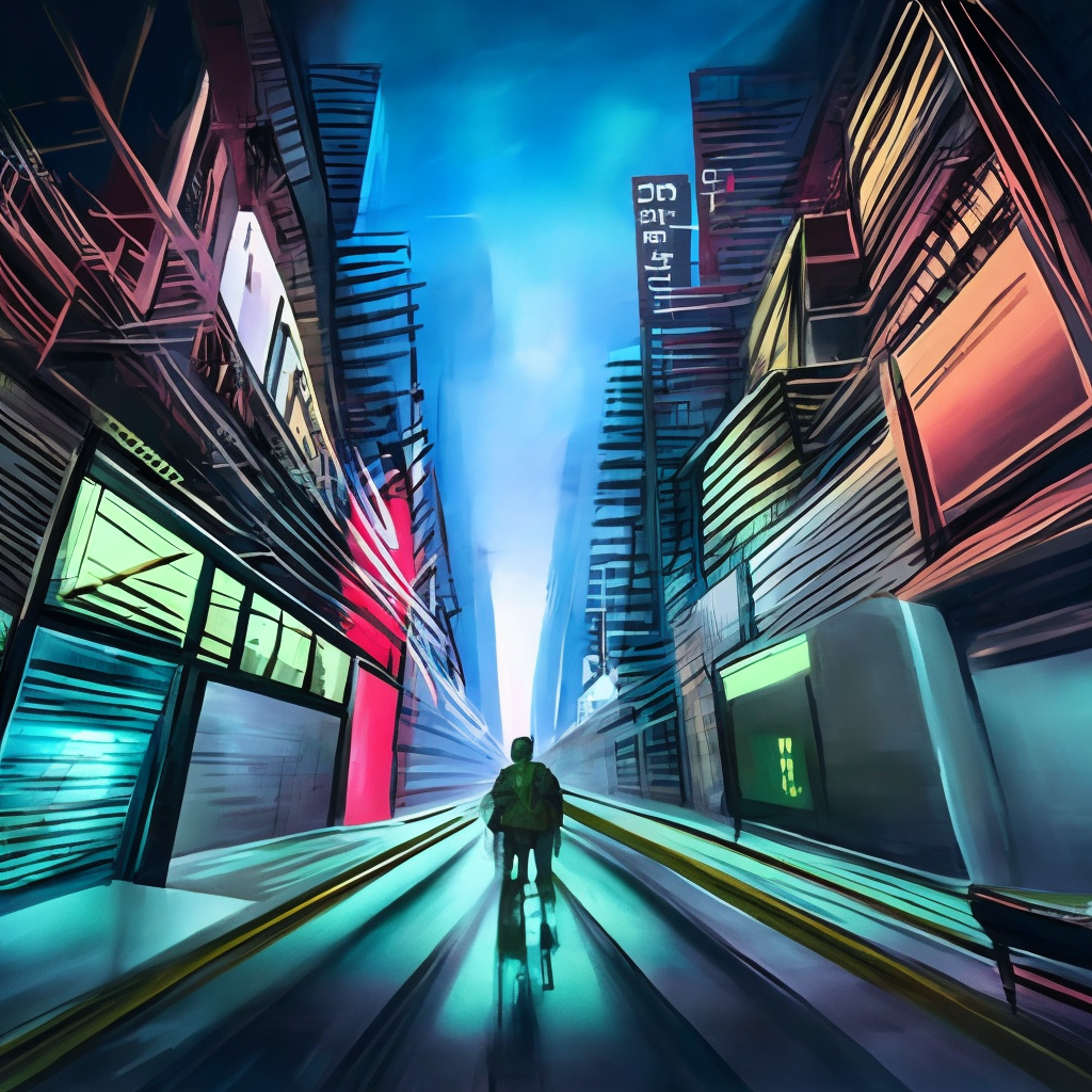 a futuristic japanese city at night picture from the ground inspired by Blade Runner nobody in the streets