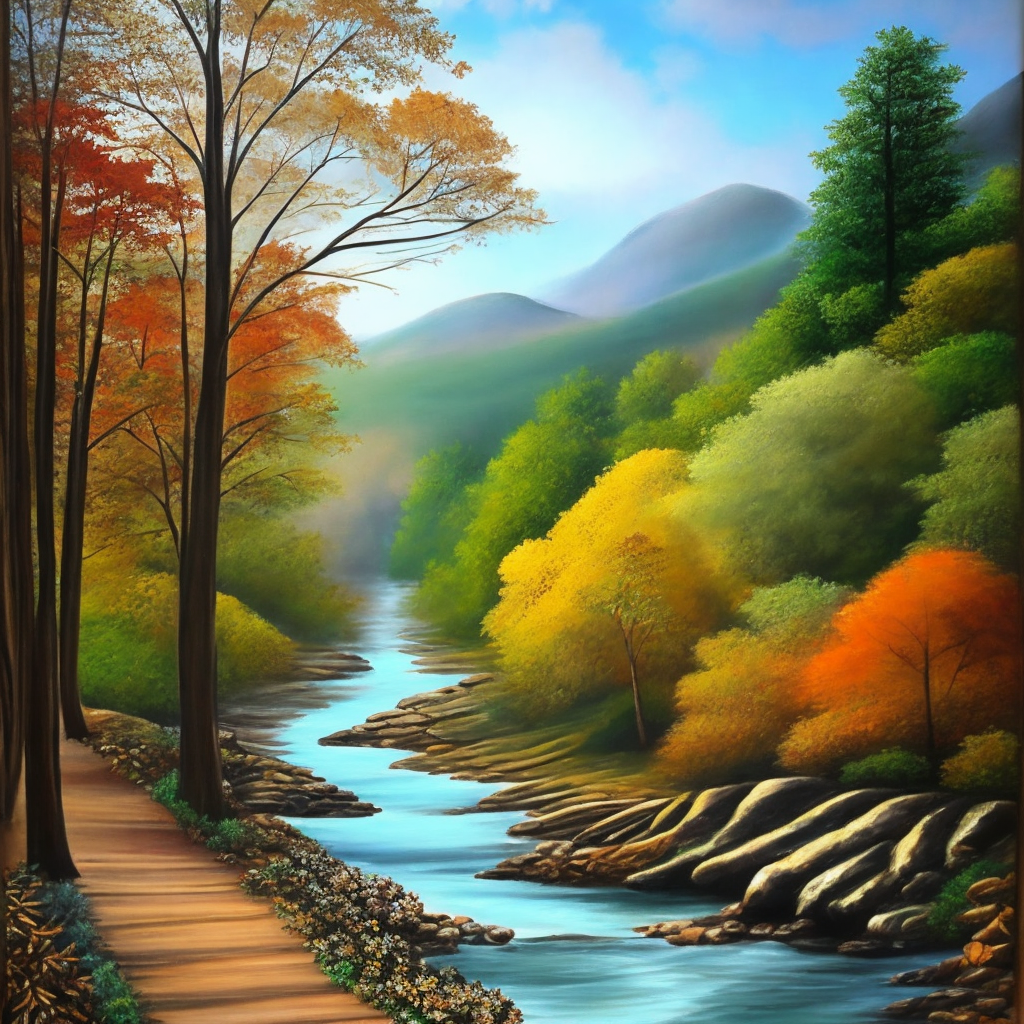 A beautiful nature turn in to oil Painting 