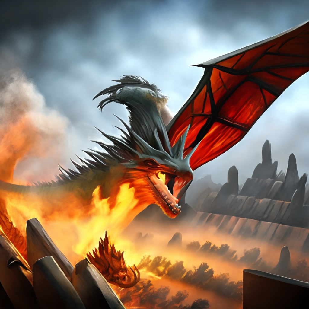 A fire dragon
