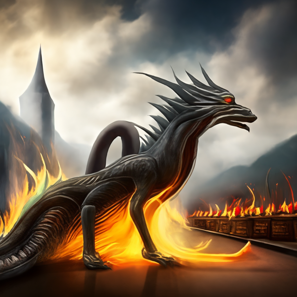 A fire dragon 