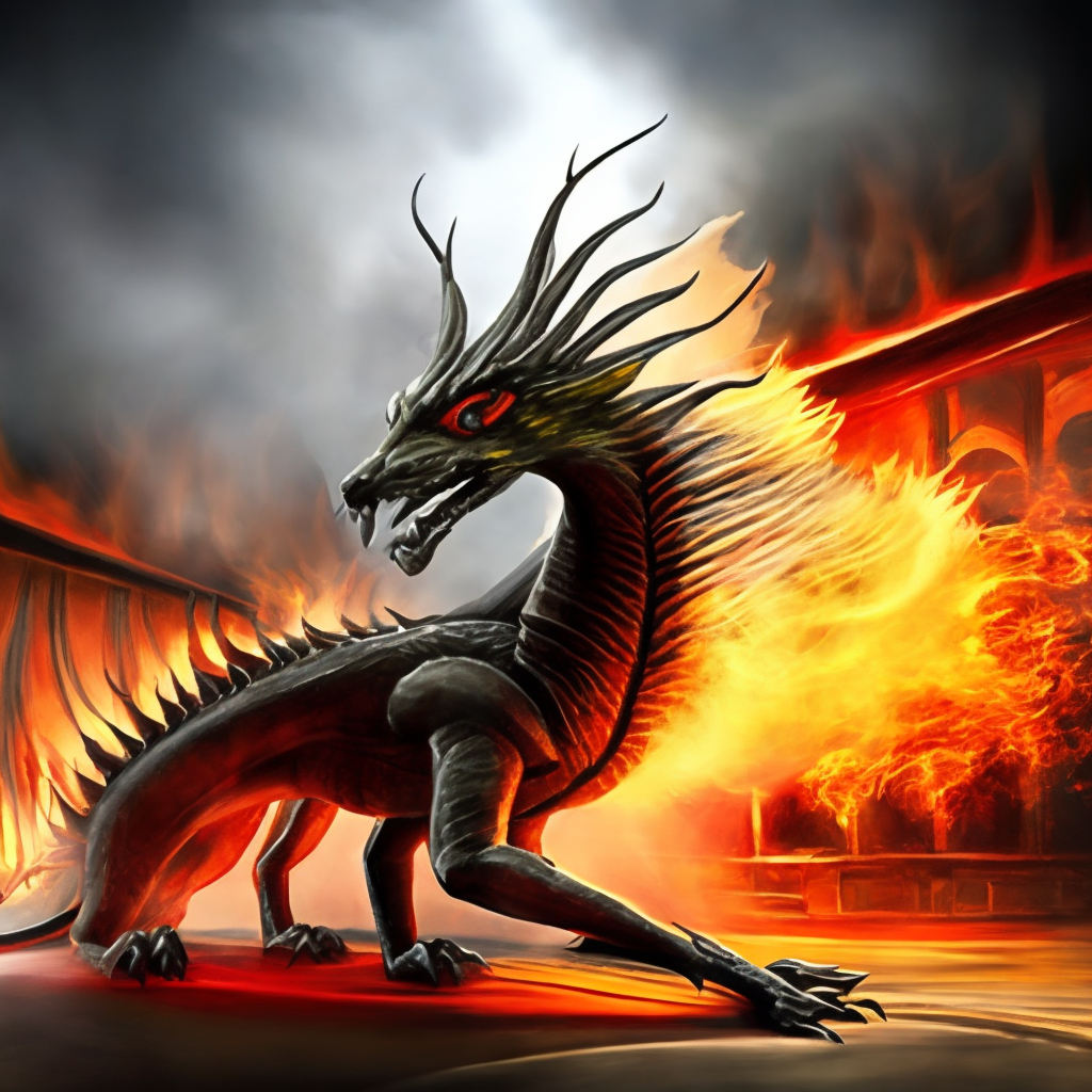 A fire dragon