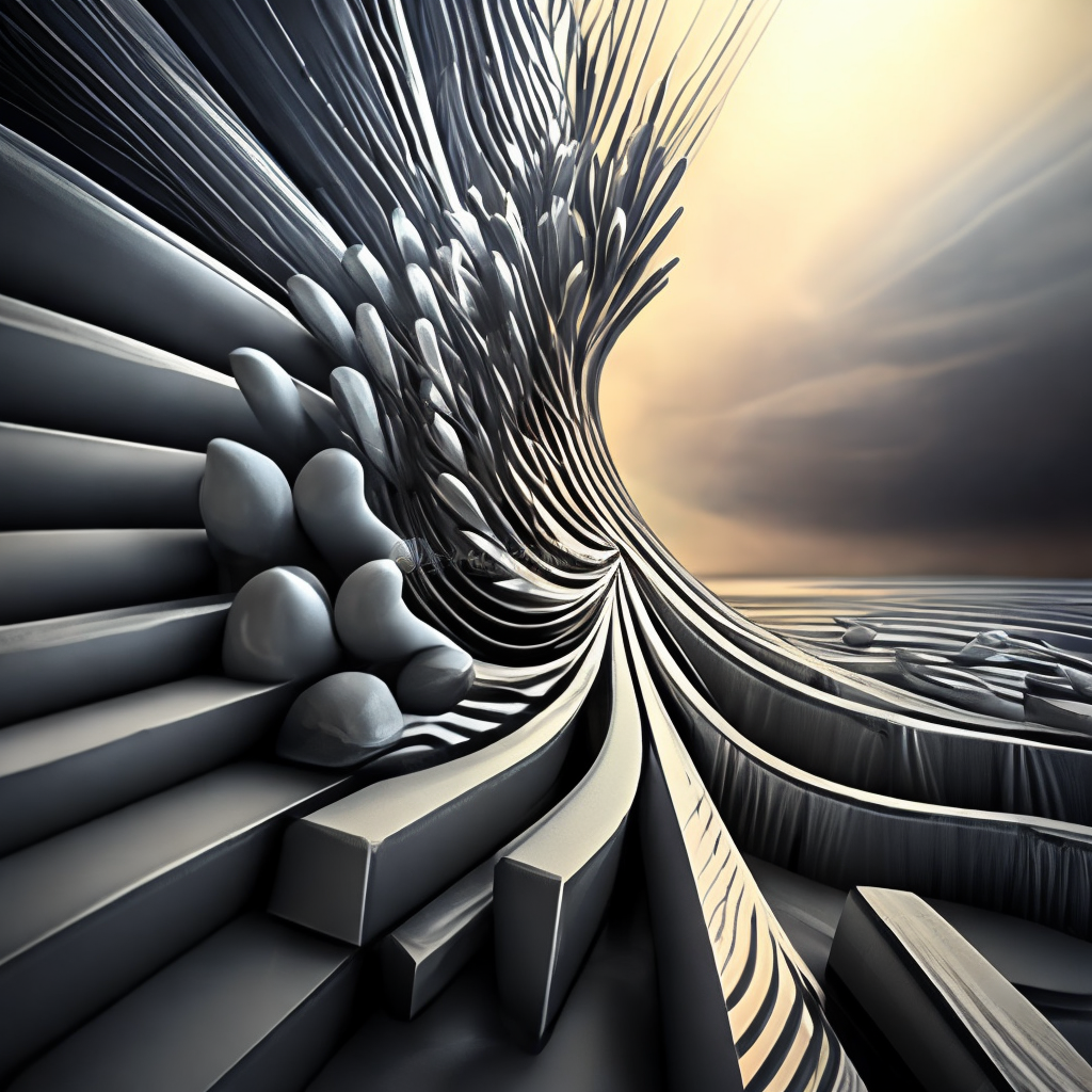 Abstract chaotic fractal background 3D rendering illustration

