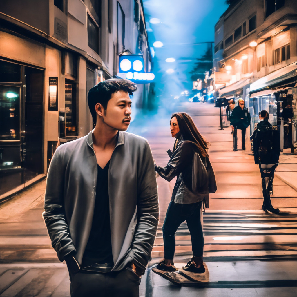 Ai trending lovers. Ethereal lighting, candid street portrait, Romanticism by DAINA GRAND. by ダイアナ・グランデ