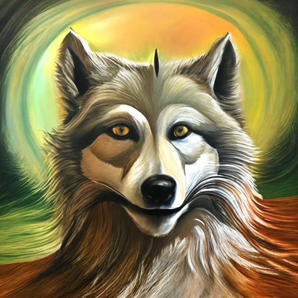Painting of wolf 