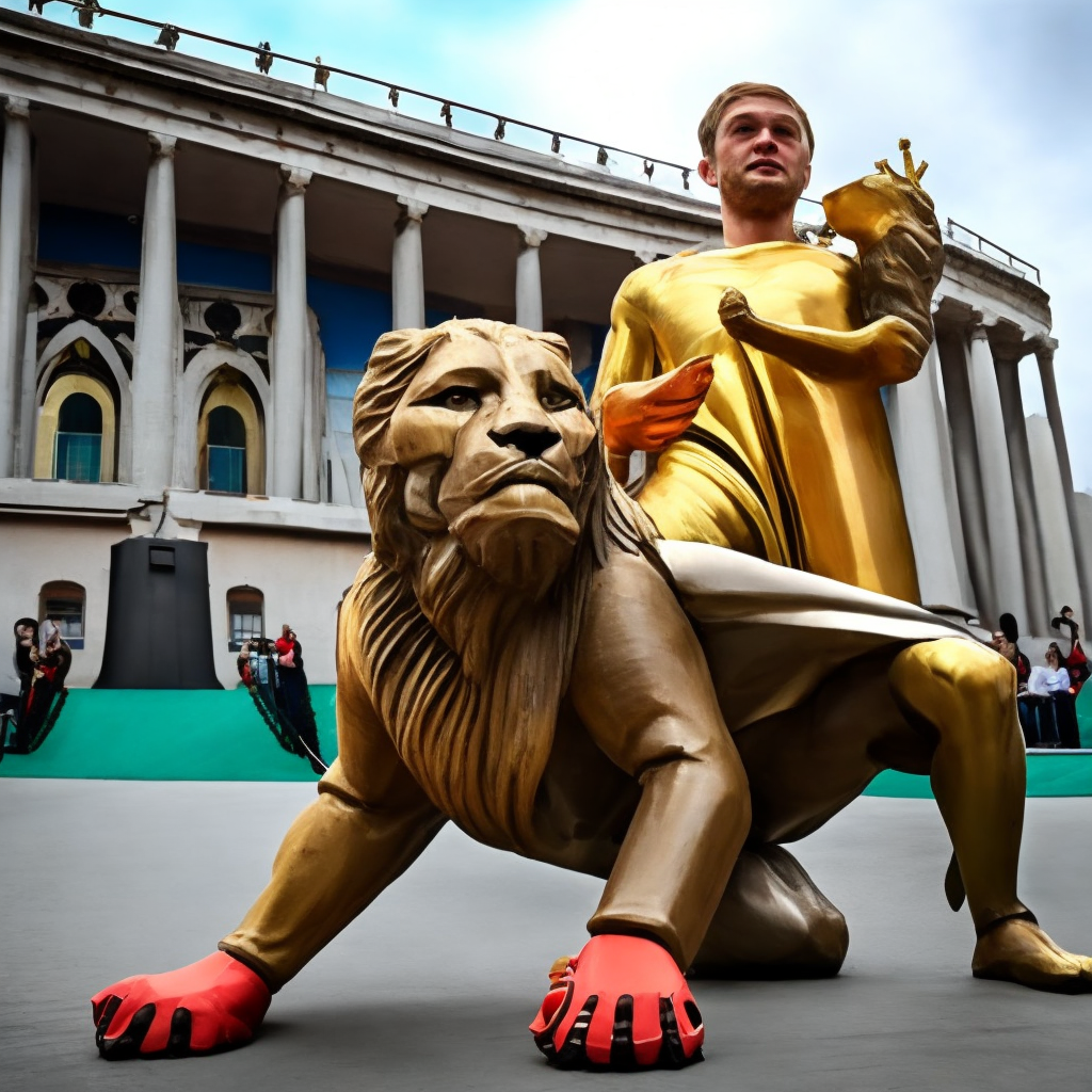 Lion in olymp after win