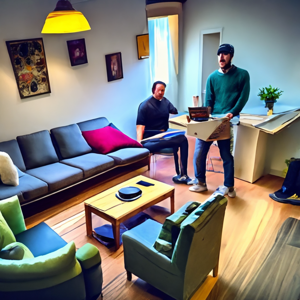 sharing a flat with a bulky friend

