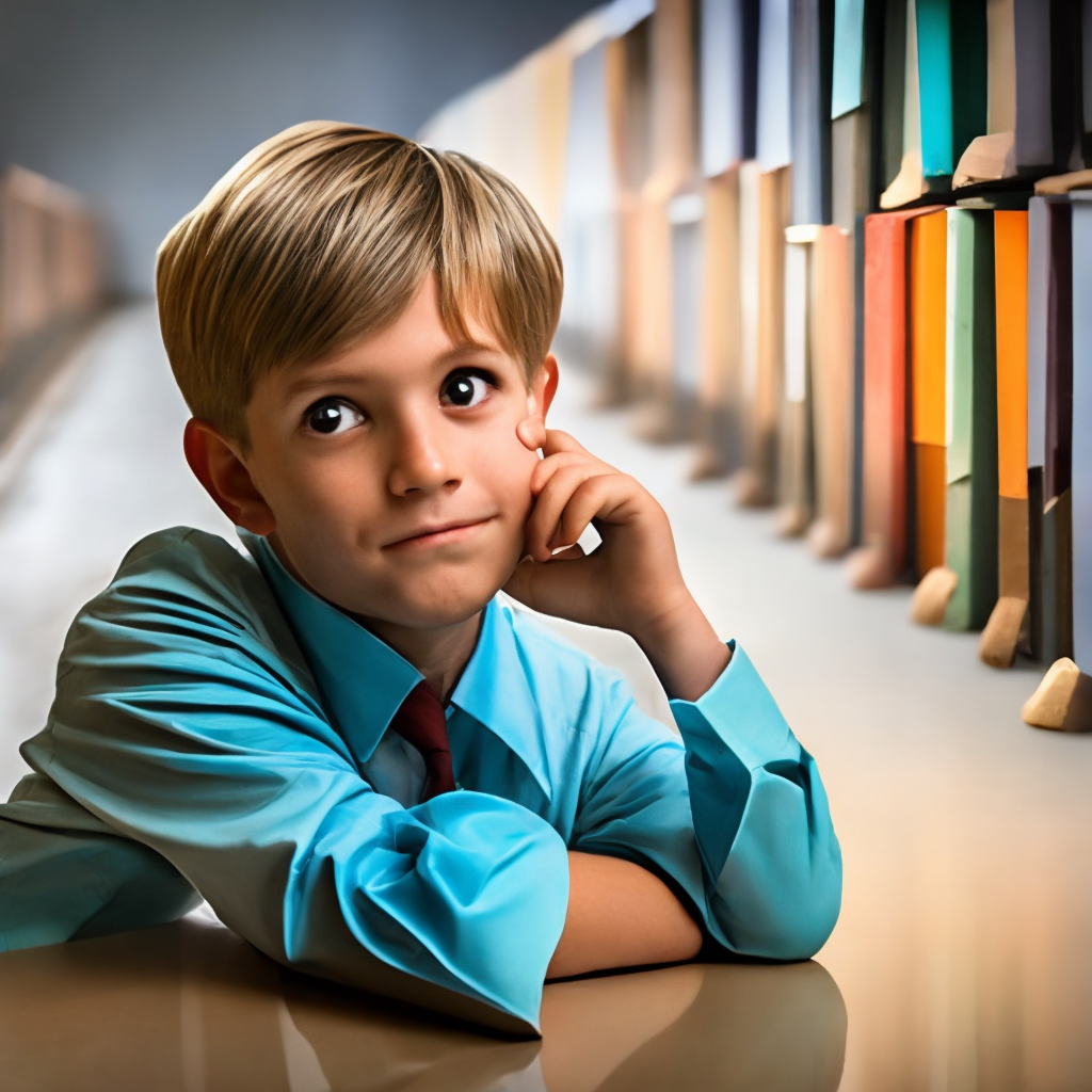 Smart boy thinking 